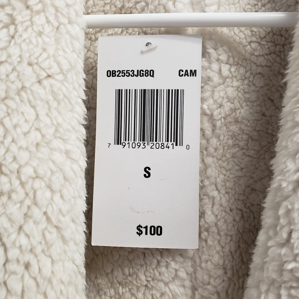 Olsenboye Faux Fur Open Front Coat Jacket Size Small - Picture 8 of 8